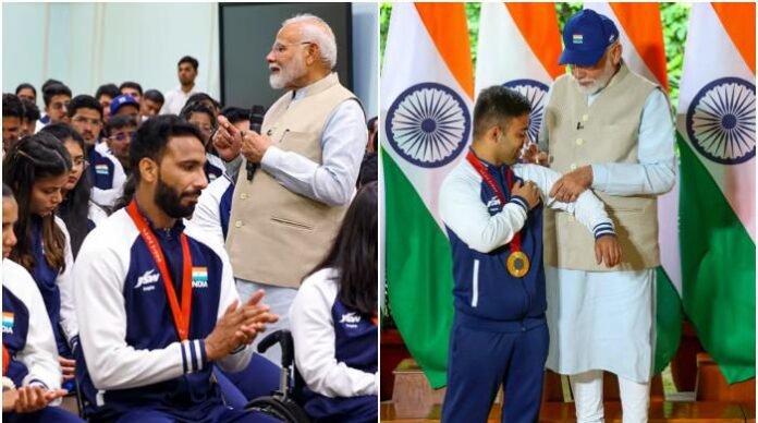 مودی کی پیرالمپکس میں میڈلز جیتنے والے ایتھلیٹس کے اعزاز مودی کی پیرالمپکس میں میڈلز جیتنے والے ایتھلیٹس کے اعزاز میں تقریب، دلچسپ گفتگو بھی کی