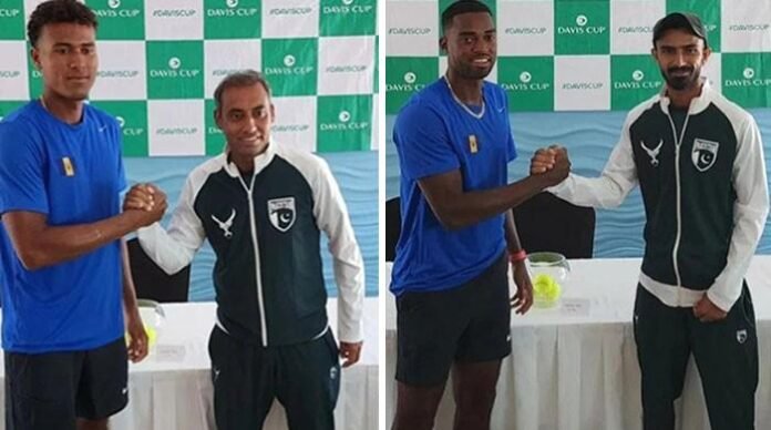 ڈیوس کپ، پاکستان اور بارباڈوس کے درمیان ٹائی پہلے روز ایک ایک سے برابر